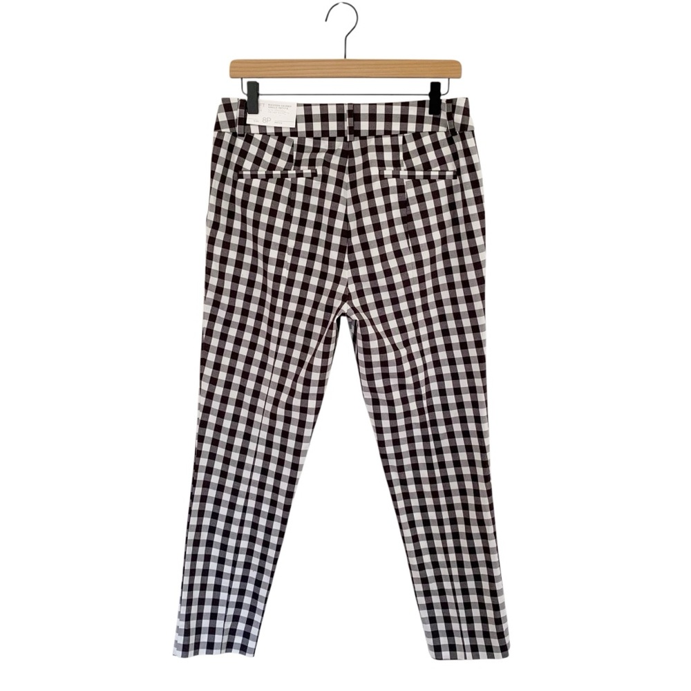 Loft Black & White Gingham Skinny Ankle Pants (Crop Cottage Pixie Plaid Retro) - Picture 3 of 8